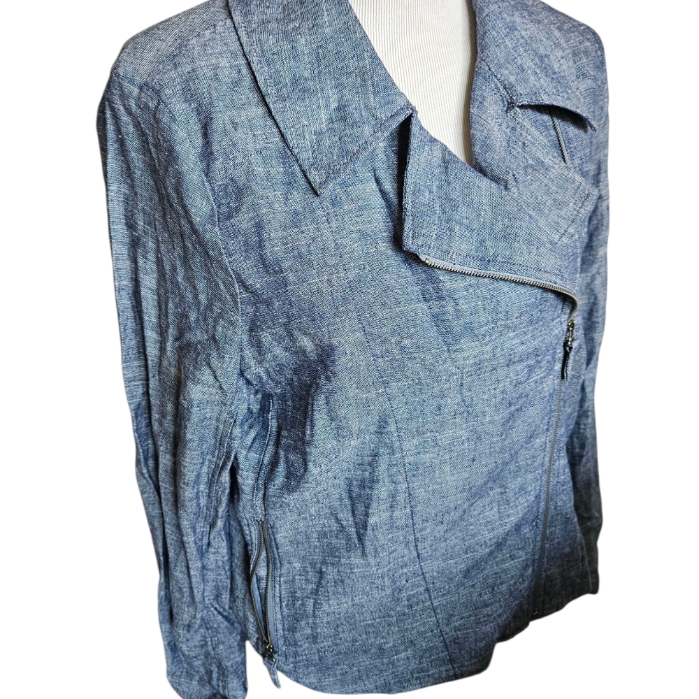 Max Studio Light Blue Denim-Style Jean Jacket - Picture 14 of 14